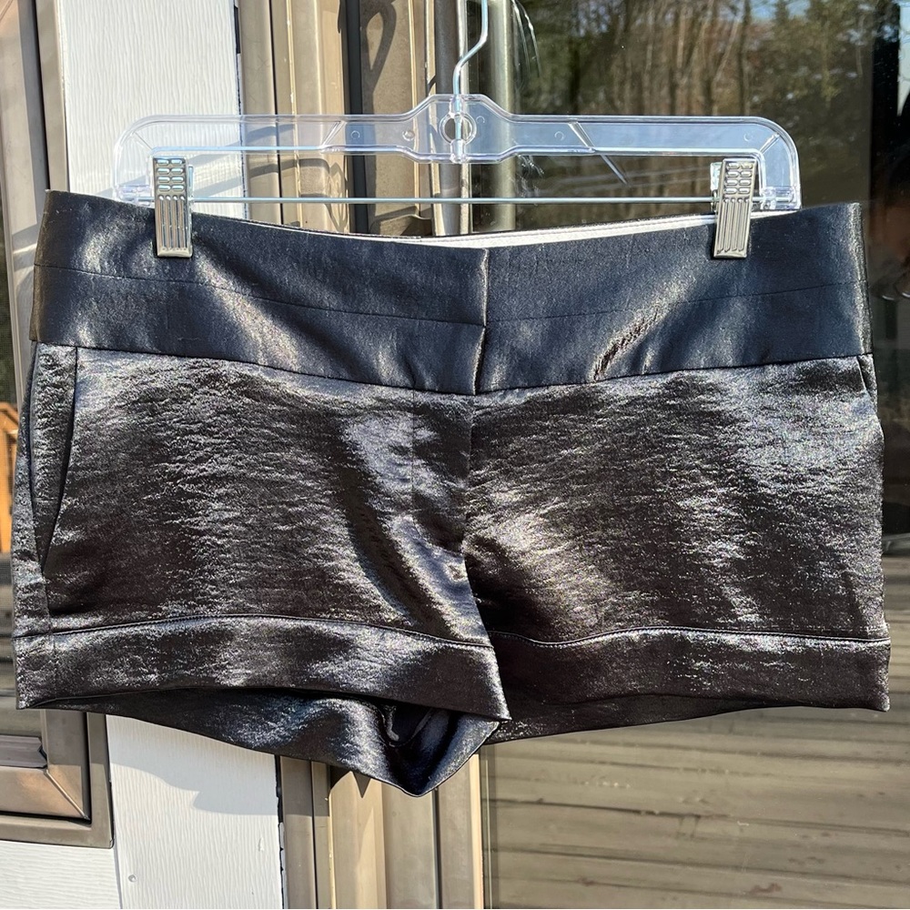 Charlotte Russe dark gray satin short shorts